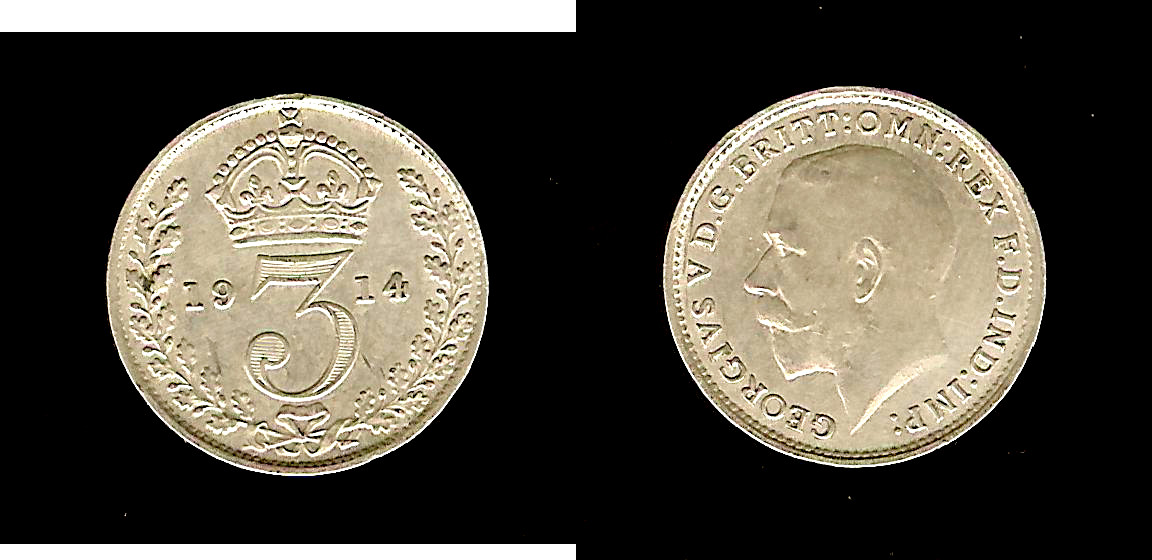 English 3 pence 1914 AU